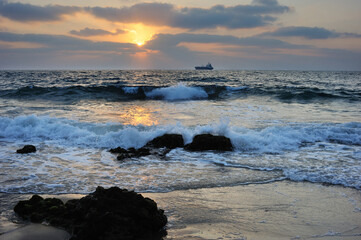 Mediterranean coast in southern Israel near the city of Ashkelon