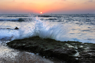 Mediterranean coast in southern Israel near the city of Ashkelon