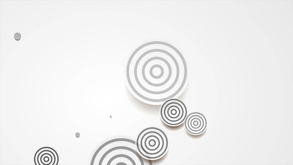 White circles with black rings abstract background