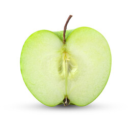 Green apple on white background