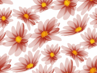 seamless pattern with flowers on a white background