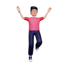 Jumping man. isolated on a white background. 3d illustration