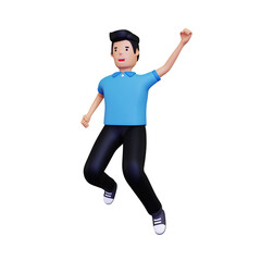 Boy celebrating. isolated on a white background. 3d illustration