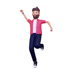 Jumping Man. isolated on a white background. 3d illustration