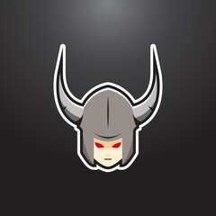 Viking Head in cartoon style. Could be used for gaming or e-sports team logo