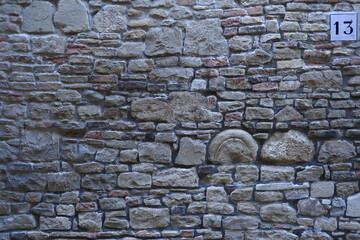 real italian stone wall texture, close up shot