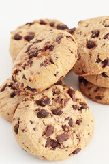 homemade sweet tasty cookies with chocolate chips