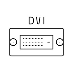 dvi computer port line icon vector illustration