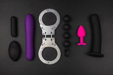 Sex toys on a colored background
