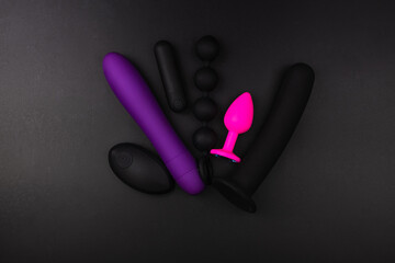 Sex toys on a colored background