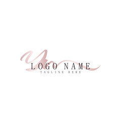 Beauty Elegance Initial Logo Design Template Letter YN