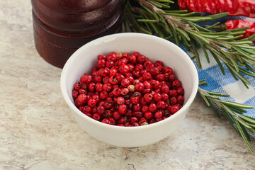 Red pepper corn seeds aroma