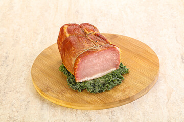 Delicous pork cured meat isolated
