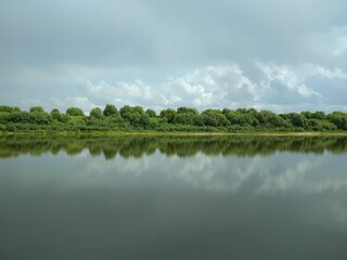 Fototapeta na wymiar River bank. Oka river, Moscow region, Russia