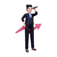 Employee finding business opportunity. isolated on a white background. 3d illustration