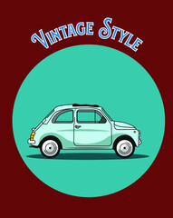 Classic Car Vintage Style in vector design illustration v2