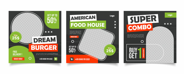 social media instagram post template. Suitable for Social Media Post Restaurant and culinary Promotion.