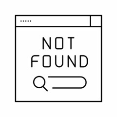 not found web page line icon vector illustration