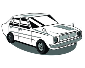 Classic Car Vintage Style outline in vector design illustration 2