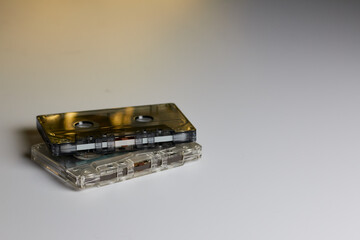 Vintage photo two audio cassettes evoking nostalgia