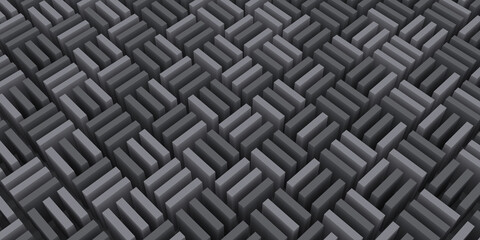 Geometric background and texture. Parallelepipeds of cold shades in perspective.