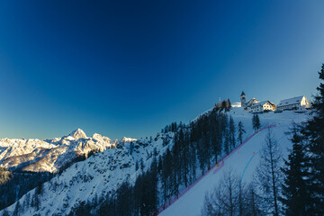 Lussari mountain in the Julian Alps