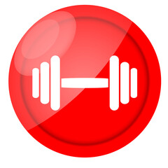 Gym red icon isolated on white background