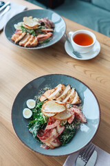 Salad With Smoked Eel. Japanese Food