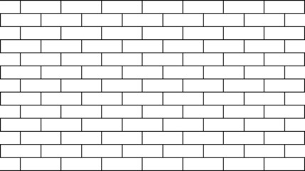 Fototapeta premium Subway tile background. Black and white brick wall pattern for kitchen and bathroom. Vector illustration.
