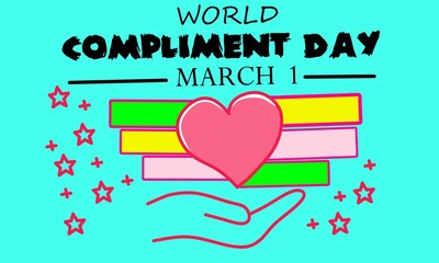 Vector graphic of world compliment day good for world compliment day celebration. flat design. flyer design.flat illustration. March 1.