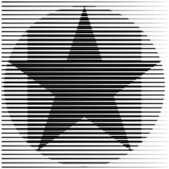 Art composition with lines .Modern art design .Black color stripes .Transition speed lines .Bauhaus style .Geometric shape. Wall art .