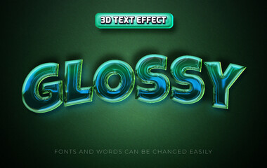 Glossy 3d editable text effect style