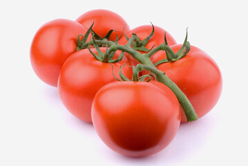 Photo of a tomato as a symbol of diet, fitness and organic.