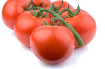 Photo of a tomato as a symbol of diet, fitness and organic.