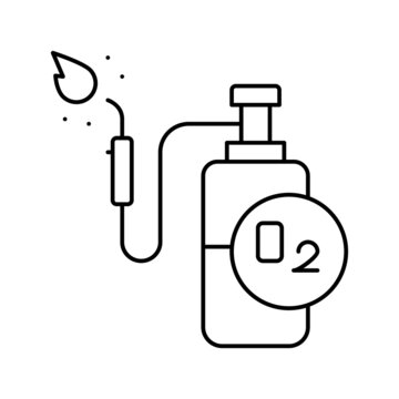 oxygen cylinder for welding line icon vector illustration