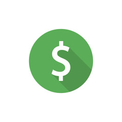 Dollar vector icon with shadow