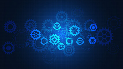 Cogs and gear wheel mechanisms. Concepts and ideas for hi-tech digital technology and engineering design