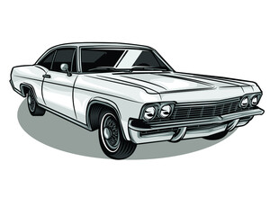 Obraz na płótnie Canvas Classic car in grayscale in outline mode design illustration in vector design 8
