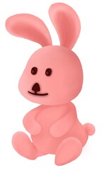 A rose pink rabbit or bunny isolated background 