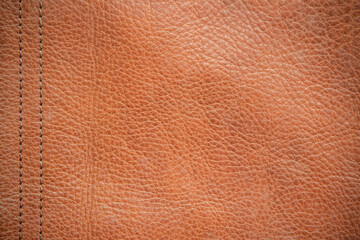 Genuine leather texture background. Dark brown, orange textures for decoration blank.