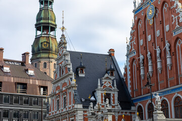 Riga Old Town. Medieval Gothic Architecture. Riga the capital of Latvia. Baltic states. Europe.