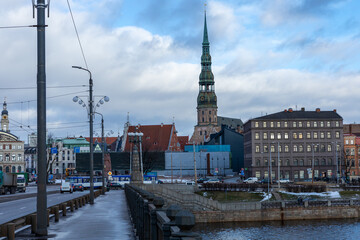 Riga Old Town. Medieval Gothic Architecture. Riga the capital of Latvia. Baltic states. Europe.