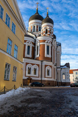Tallin Old Town. Alexander Nevsky Cathedral. Tallin the capital of Estonia. Baltic states. Europe.