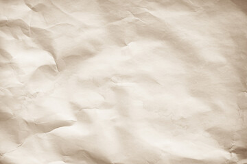Brown recycled kraft paper crumpled vintage texture background for letter. Abstract parchment old pattern rough crease grunge surface backdrop.