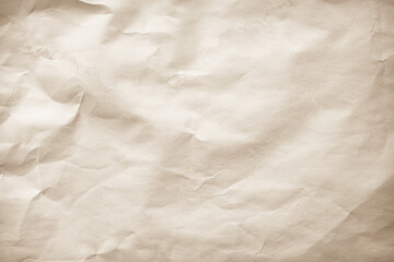 Brown recycled kraft paper crumpled vintage texture background for letter. Abstract parchment old pattern rough crease grunge surface backdrop.