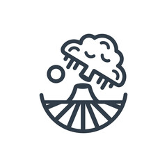 fallen tree landscape logo in rice fields with twilight atmosphere. suitable for farm logos, cafes, restaurants. line design. Vector illustration. oval element