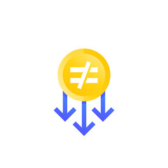 Reducing inequality icon on white