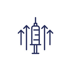 vaccine booster dose line icon