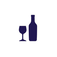 wine bottle and glass icon