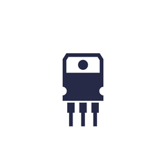 transistor, semiconductor icon on white